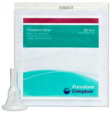 Coloplast 5200 Freedom Clear - Medium, 28 mm, Box of 100 catheters