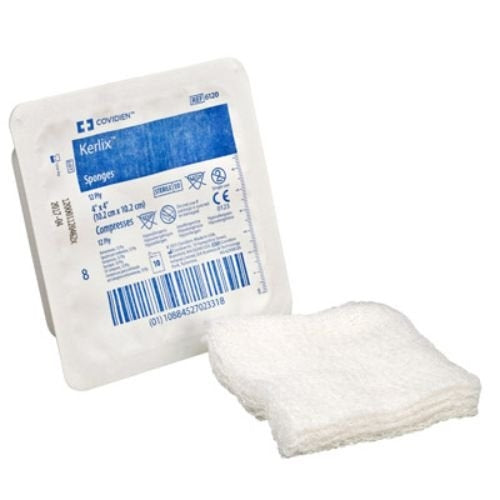 Covidien (formerly Kendall) 6120 Kerlix Sponge - 4" x 4", 12-ply, Sterile, 10 in plastic tray, One tray
