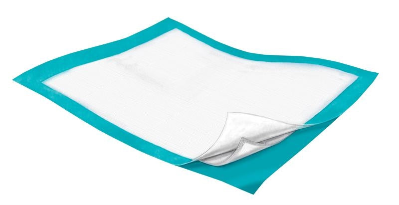 Kendall Covidien 7058 Wings Ultra Underpad, Extra Heavy Absorbency, Teal Back - 30" x 30", 5 pads/bag, 15 bags/case, 75 pads total