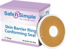 Safe and Simple SNS684U2 Safe N' Simple Skin Barrier Ring Conforming Seal, 2 inch ring, Box of 10