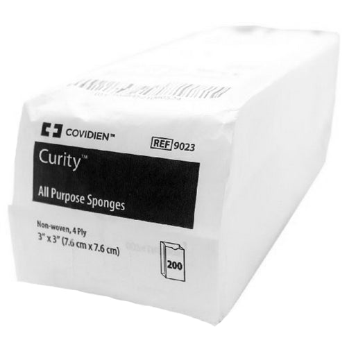 Covidien 9023 Curity (Previously Versalon) Non-Woven Gauze Sponges - 3" x 3", 4-ply, bulk, Non-Sterile, Package of 200