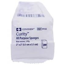 Covidien 9132 Curity (Previously Versalon) Non-Woven Gauze Sponges - 2" x 2", 3-ply, bulk, Non-Sterile, Package of 200
