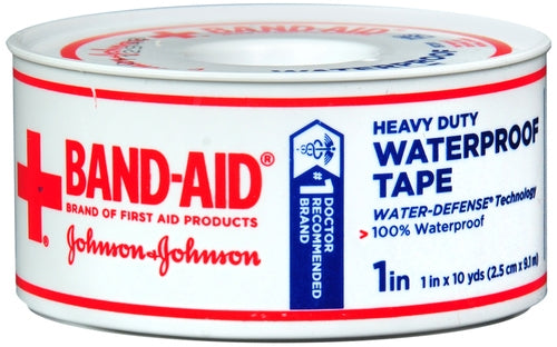 Johnson & Johnson 116155 Band-Aid Heavy-Duty Waterproof Tape - 1" x 10 yds, One roll