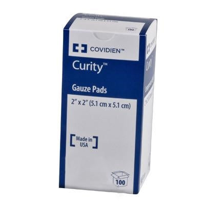 Covidien Kendall 3381 Curity Gauze Pad - 2" x 2", 12-ply, Individually wrapped, Sterile, Case of 24 boxes for a total of 2400 packs