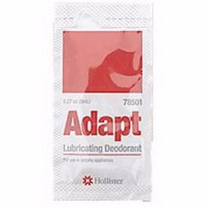 How does the lubricating deodorant help with pouch emptying?