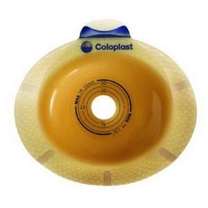 How does the adhesive in Coloplast 11023 enhance user experience?