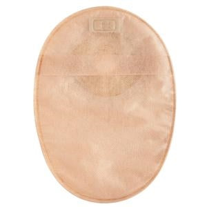 How does an anti-clogging filter improve the Esteem®+ ostomy pouch?