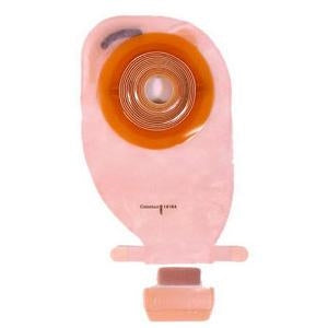 Does the Coloplast 14166 pouch feature a convex or flat design?