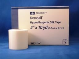 Covidien 7139C Kendall (previously Curasilk) Hypoallergenic Silk Tape - 2" x 10 yds, One roll Questions & Answers