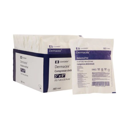 Covidien (formerly Kendall Curity) 7196D Dermacea ABD Abdominal Pads - 5" x 9", Sterile 1s in peel-back pack, Tray of 36 pads Questions & Answers