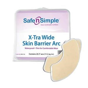 How is the skin barrier arc used with an ostomy wafer?