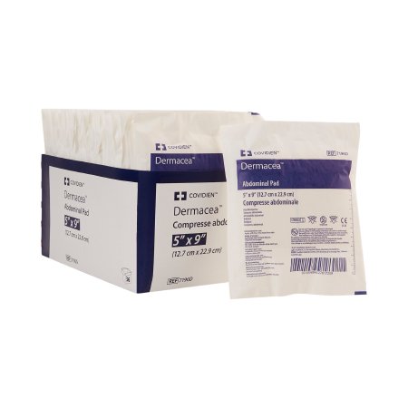 Covidien (formerly Kendall Curity) 7196D Dermacea ABD Abdominal Pads - 5" x 9", Sterile 1s in peel-back pack, Tray of 36 pads
