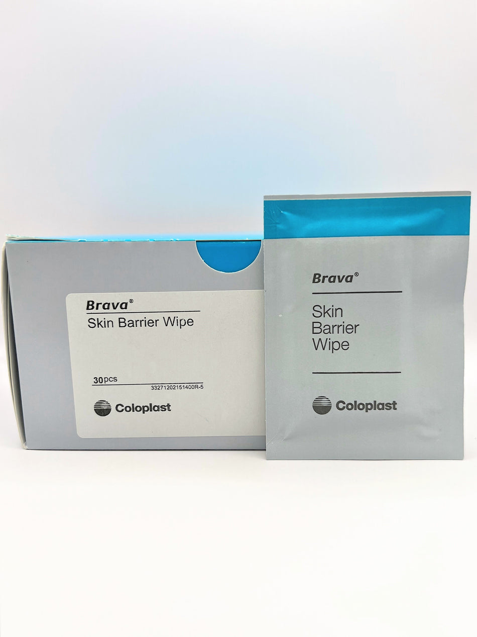 Coloplast 12021 120215 Brava (formerly Ostomy Care) Skin Barrier Wipes, Box of 30 wipes