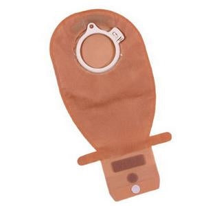 Coloplast 15955 Assura Midi Graphic Ostomy Pouch with WIDE outlet and EasiClose, (1/2)" - 2", Red, Box of 10