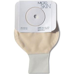 Cymed 41332 9 inch Drainable Colostomy Pre-sized Pouch with MicroSkin Adhesive Barrier - 1(1/4) inch (32 mm), With MicroDerm thin washer, Transparent, Box of 10 pouches