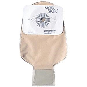 Cymed 81400F 11 inch Drainable Colostomy Cut-to-fit Pouch with MicroSkin Adhesive Barrier - up to 1(3/4) inch (45 mm), With MicroDerm thin washer, Filter, Opaque, Box of 10 pouches