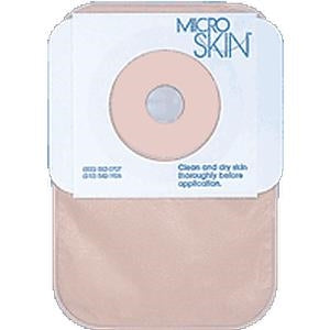 Cymed 85432 8 inch Colostomy Closed-end Pre-sized Pouch with MicrSkin Adhesive Barrier and MicroDerm Thin Washer - 1(1/4) inch (32 mm), Opaque, Box of 15 pouches