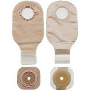 Hollister 19053 New Image Sterile Kit, Drainable Ultra-Clear Pouch with Lock 'n Roll Closure, Flange 2(1/4)", Red, Box of 5