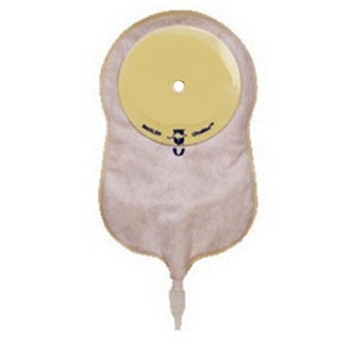 Marlen 72458 UltraMax Urostomy Flat Pouch, AquaTack Hydrocolloid Barrier, 2(1/4)", Transparent, Box of 5
