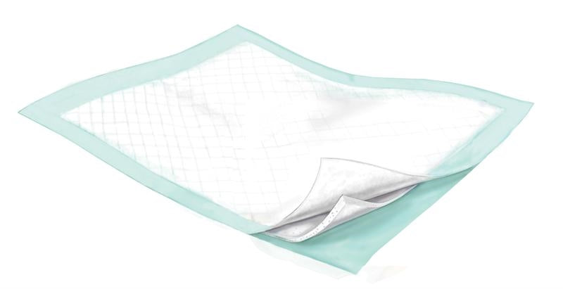 Kendall Covidien 958B10 Wings Plus Underpad, Heavy Absorbency, green back - 30" x 36", 10 underpads/bag