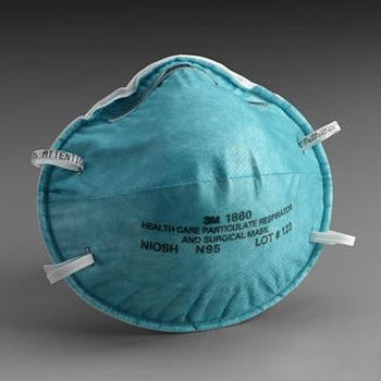3M 1860S Healthcare Particulate Respirator and Surgical Mask, N95, Small, Box of 20 masks