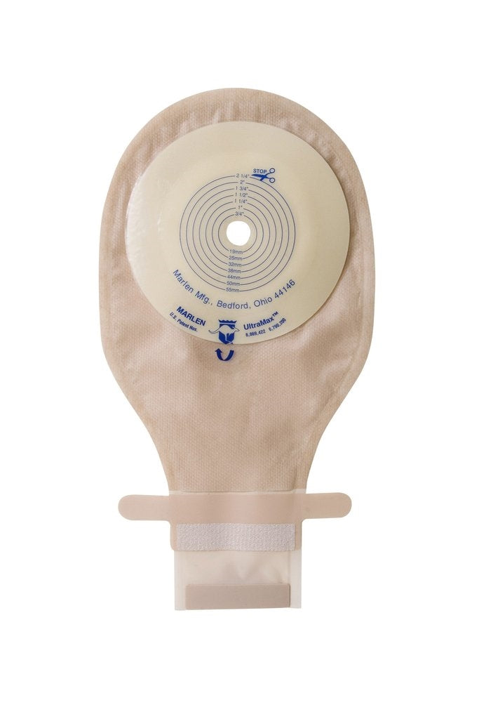Marlen 52600 MiniMax Drainable Flat Pouch, AquaTack Hydrocolloid Barrier, Kwick-Klose Fastener, Transparent, Filter, Cut-to-Fit, Box of 5